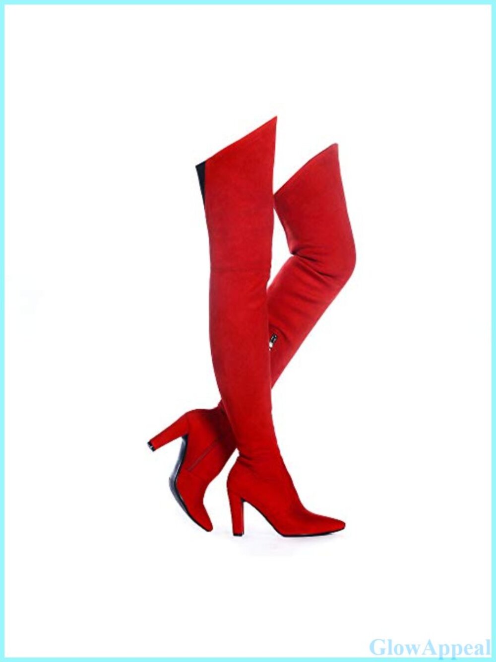 Stretch Suede Chunky Heel Over The Knee Boots